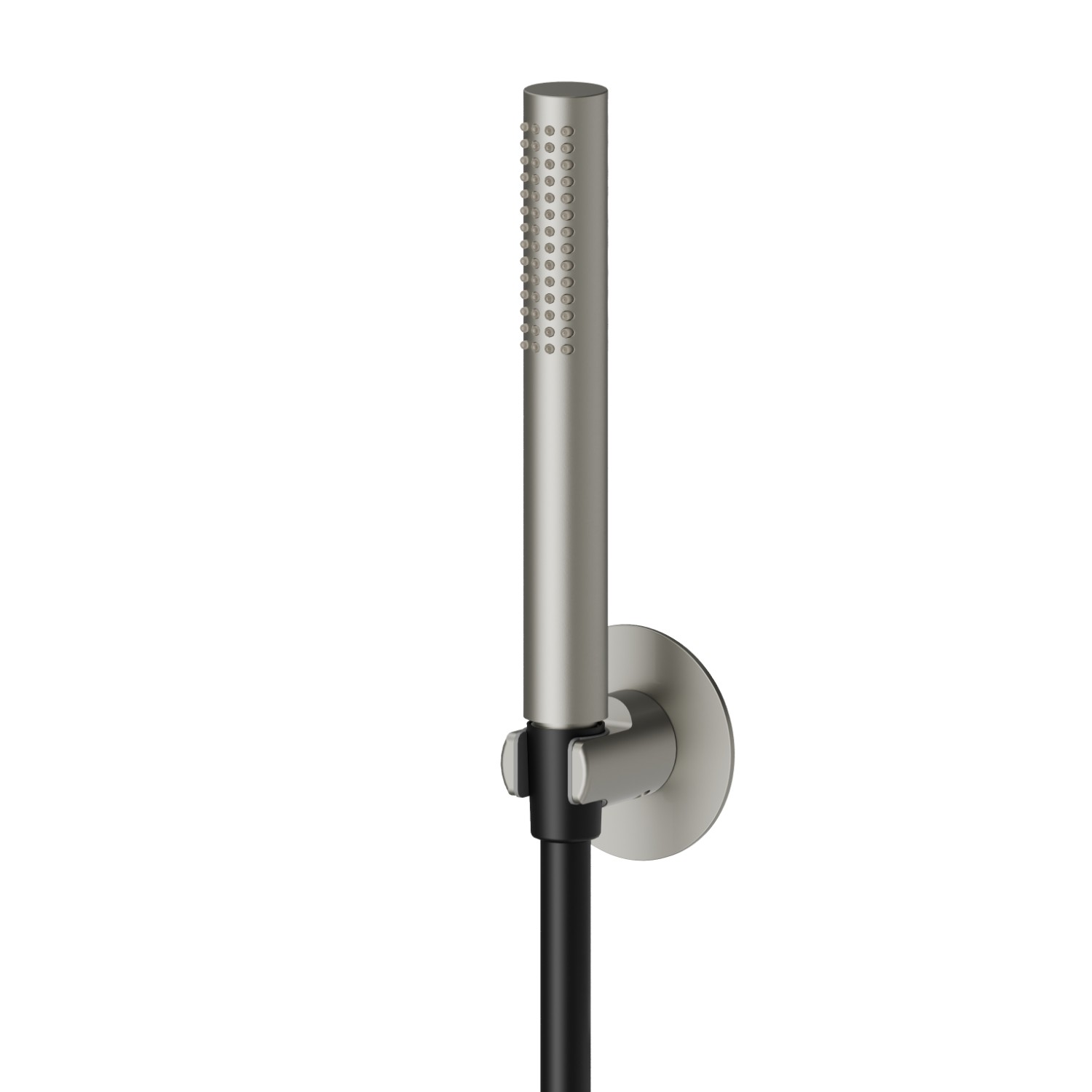 Complete shower set, with brass hand shower and flexible - finish Titanium Satin