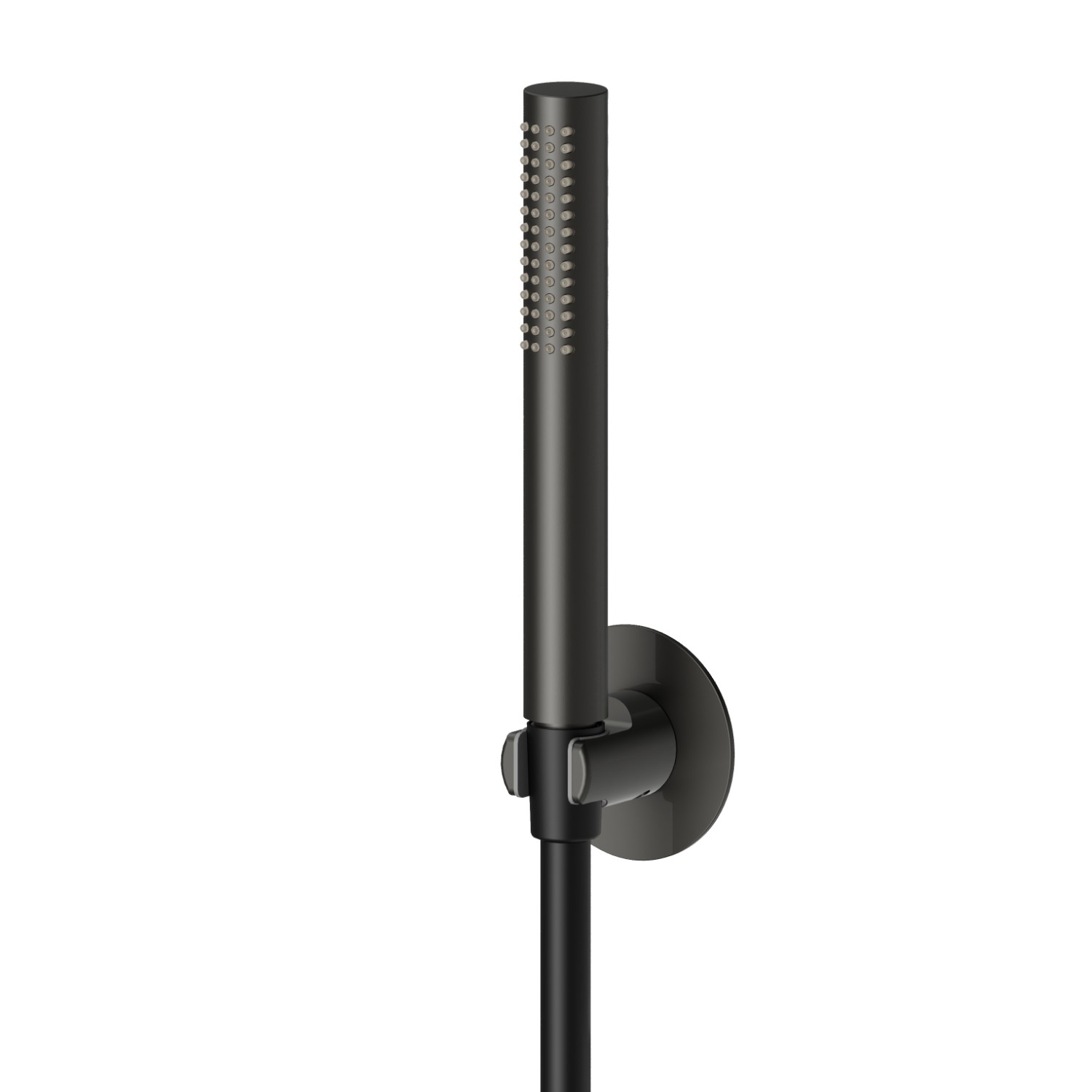 Ensemble de douche en laiton avec douchette, flexible et support - finition Carbon Satin