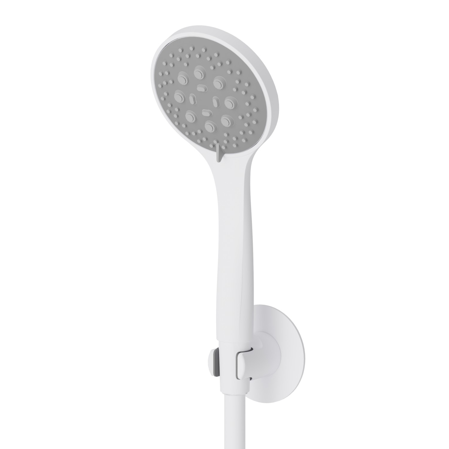 Set doccia completo di doccetta 3 getti in ABS e flessibile. - finitura Bianco opaco