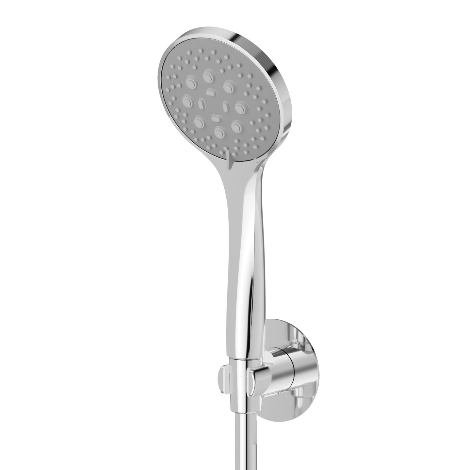 Complete shower set, with 3-jet ABS hand shower and flexible - finish Chrome