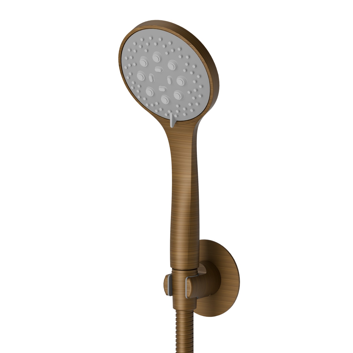 Complete shower set, with 3-jet ABS hand shower and flexible - finish Groove Bronze