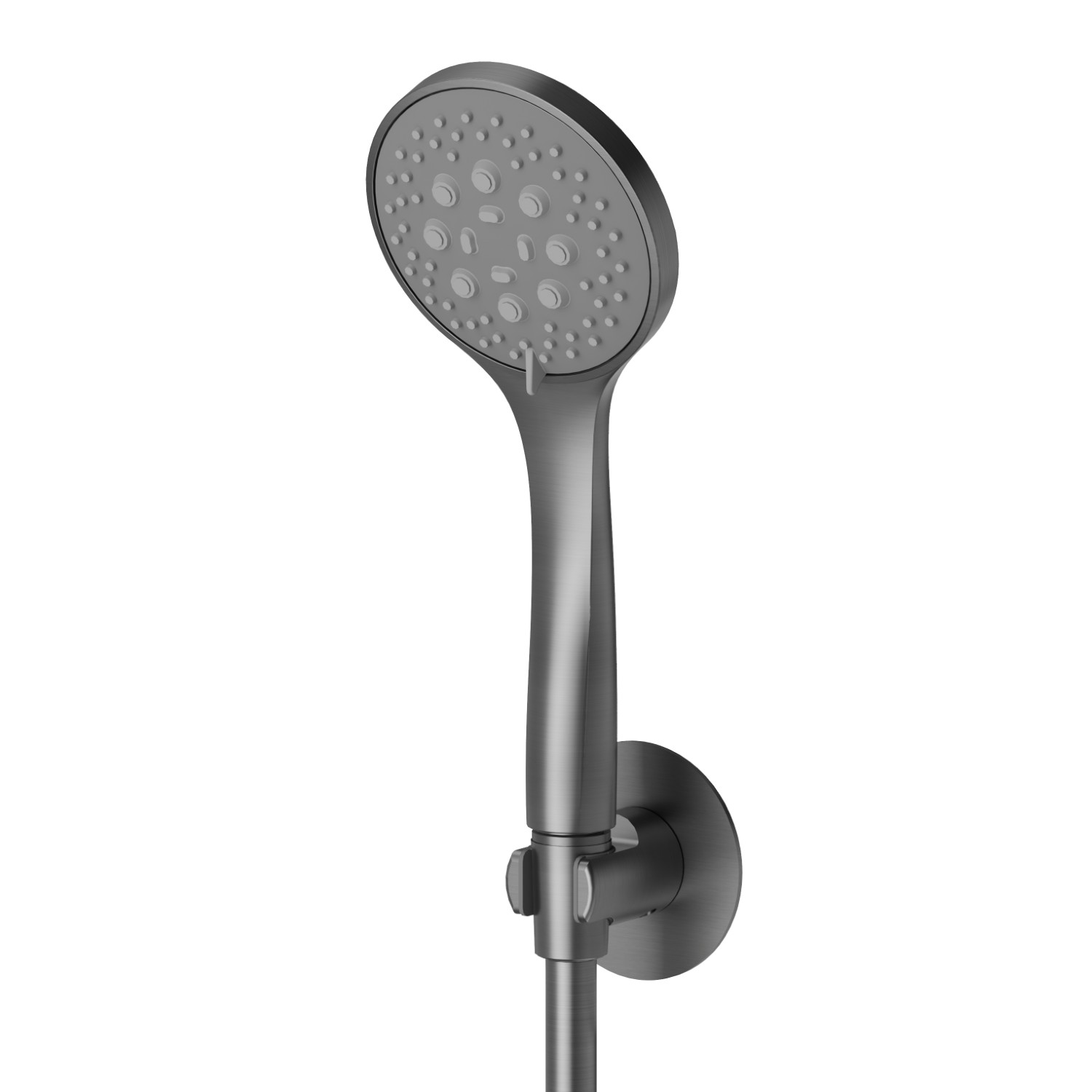 Complete shower set, with 3-jet ABS hand shower and flexible - finish PVD Brushed Gun Metal