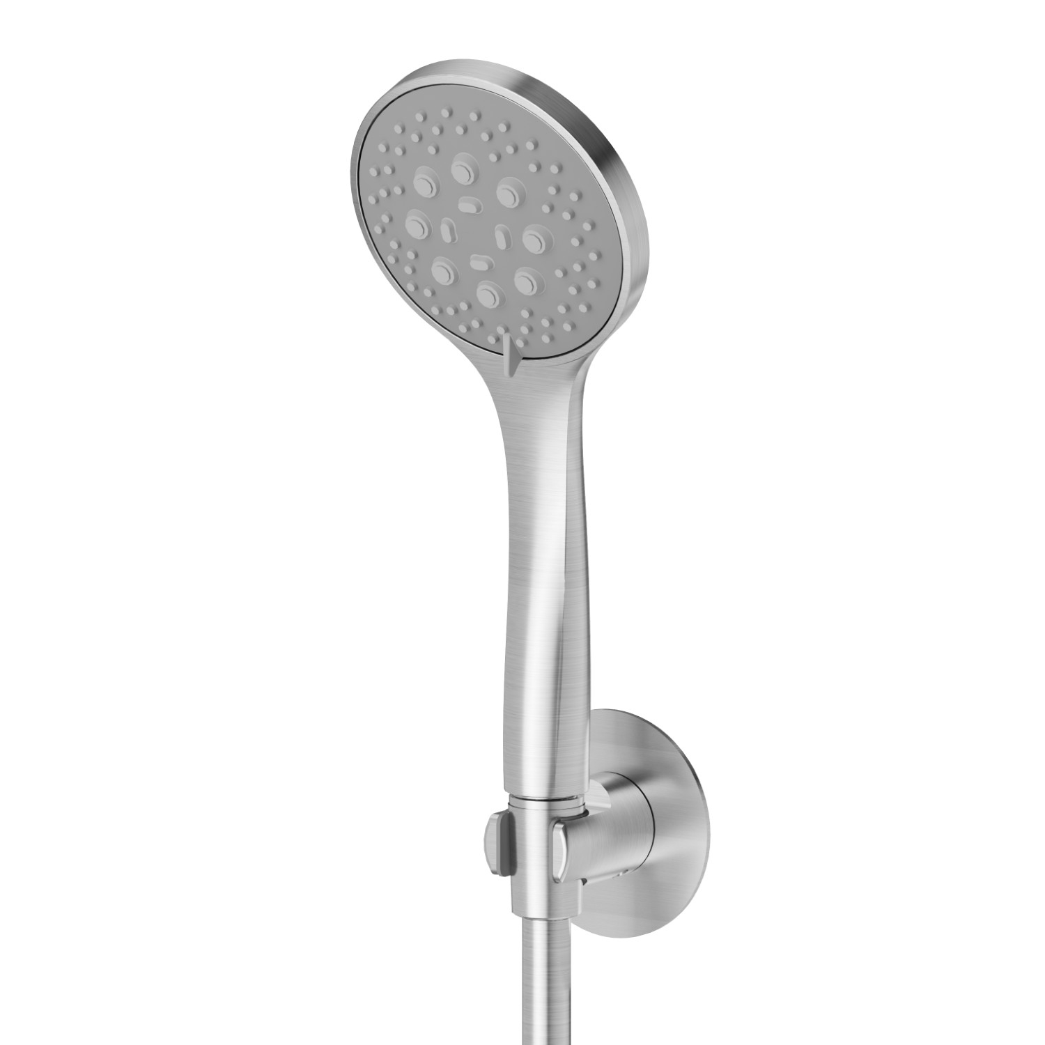 Complete shower set, with 3-jet ABS hand shower and flexible - finish PVD Brushed steel