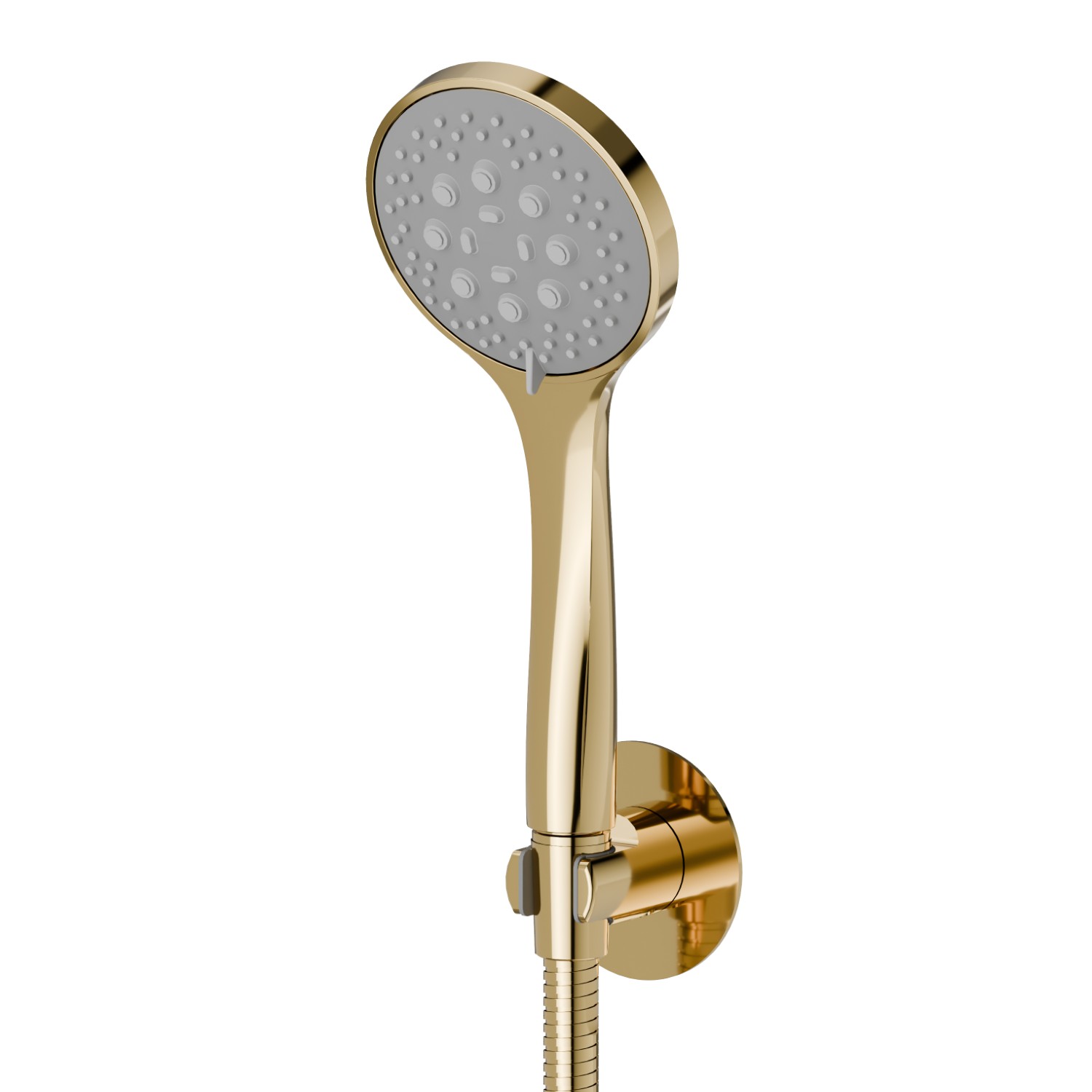 Complete shower set, with 3-jet ABS hand shower and flexible - finish PVD Glossy Gold
