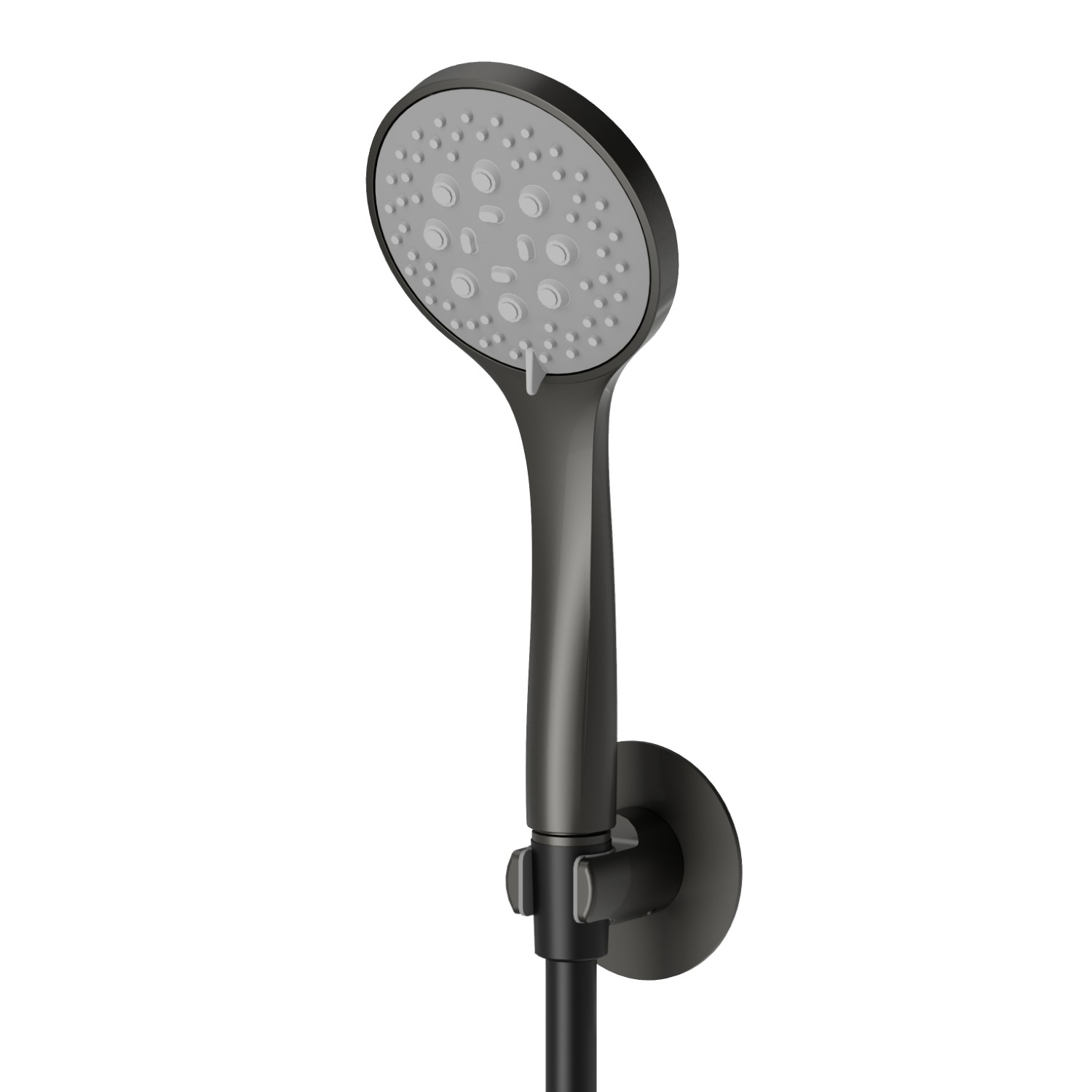 Complete shower set, with 3-jet ABS hand shower and flexible - finish Carbon Satin