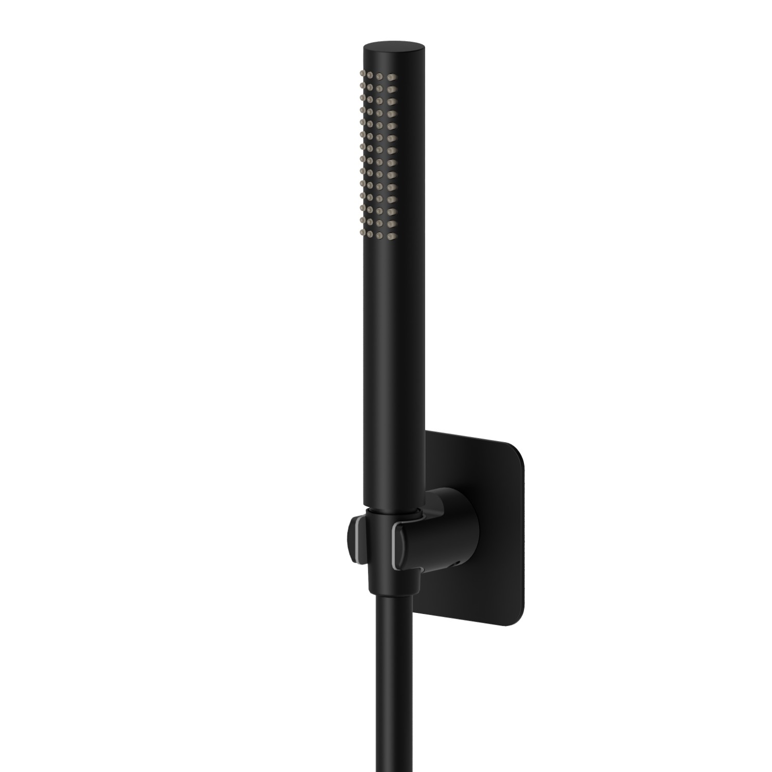 Complete shower set, with brass hand shower, flexible and shower holder - finish Matt Black