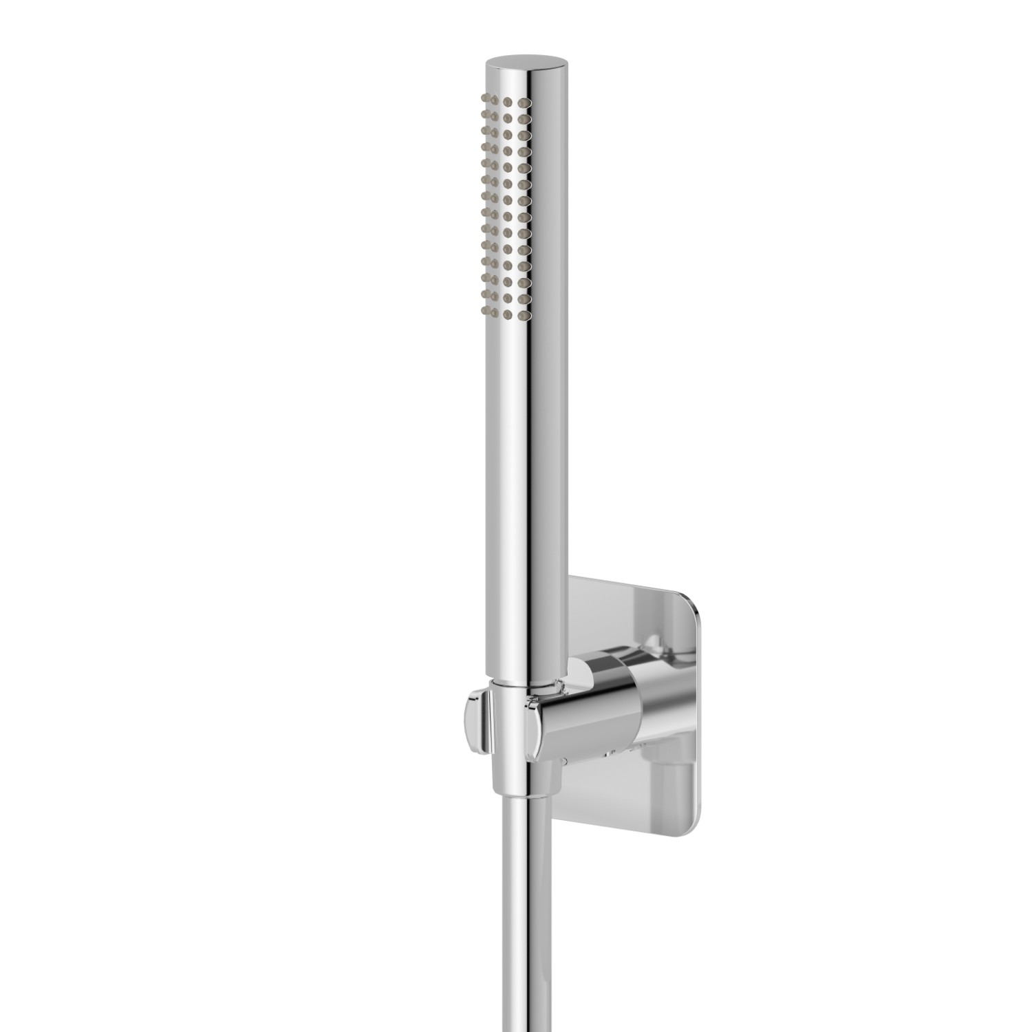 Complete shower set, with brass hand shower, flexible and shower holder - finish Chrome