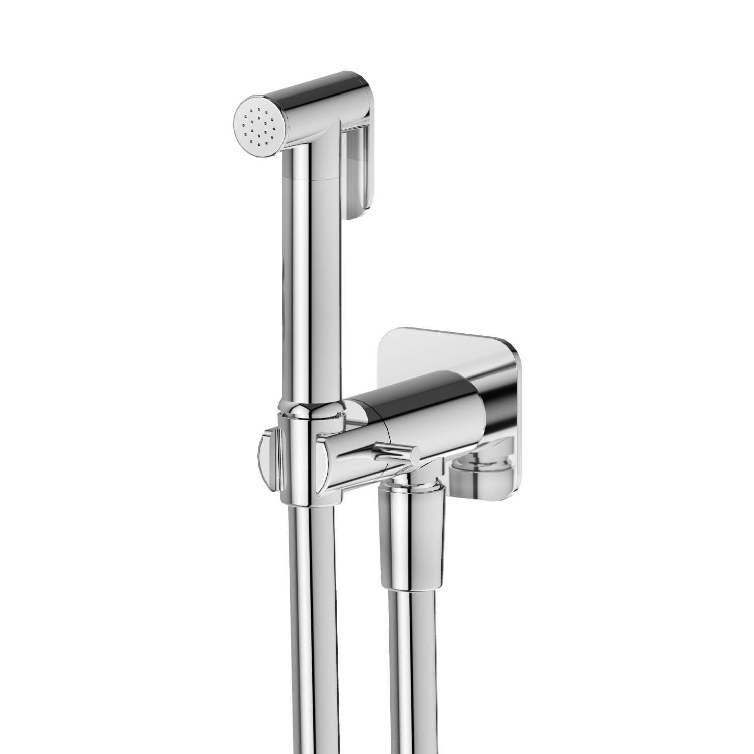 Doccetta per WC con leva on/off, getto multifunzione acqua fredda. - finitura Cromo