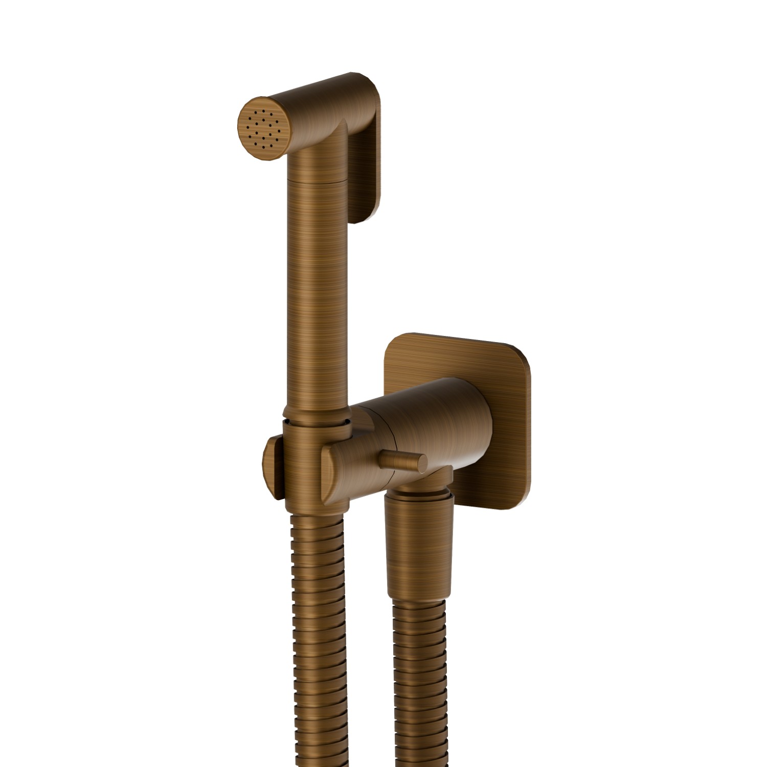 Handspray for WC with on/off lever, cold water multi-functional jet - finish Groove Bronze