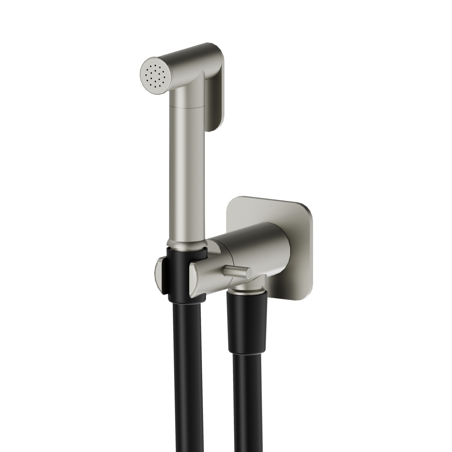 Doccetta per WC con leva on/off, getto multifunzione acqua fredda. - finitura Titanium Satin