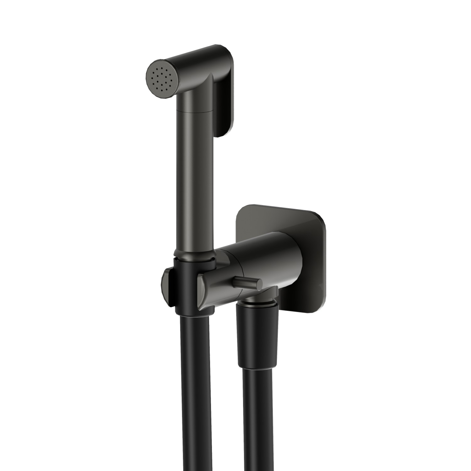 Douchette pour WC avec levier on/off, jet multifonction eau froide - finition Carbon Satin