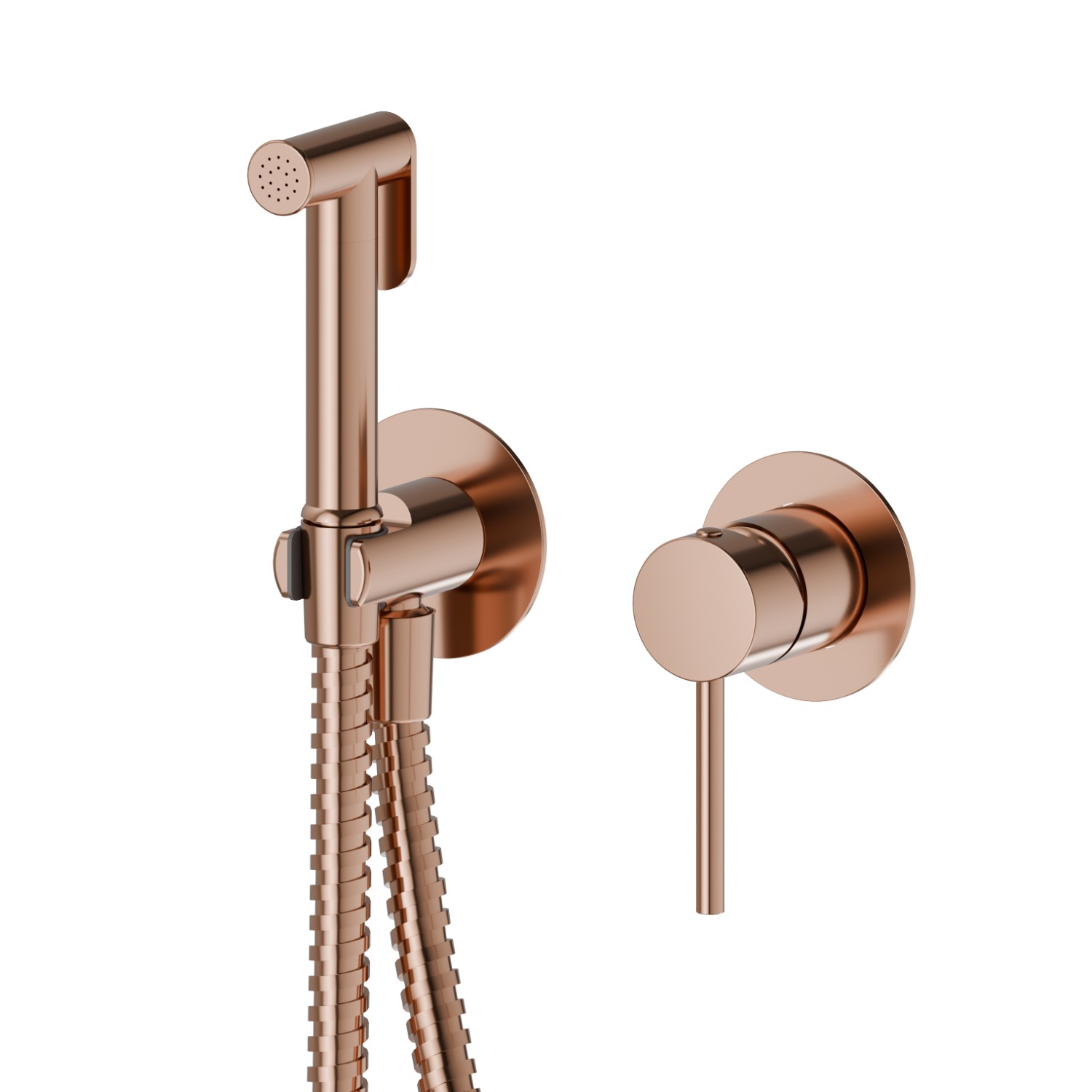 Single lever mixer, hot and cold water, for personal hygiene and toilet. External part - finish PVD Copper Bronze