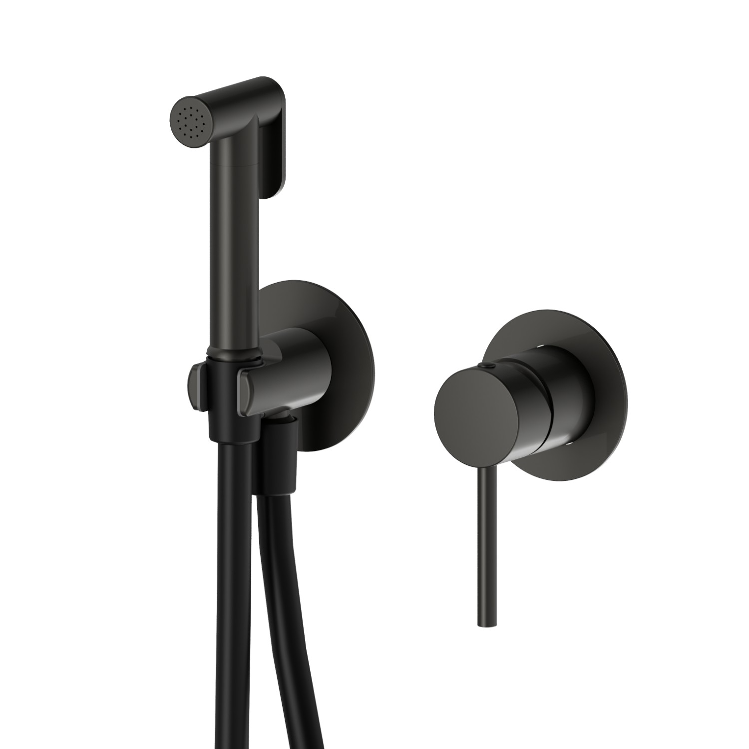 Single lever mixer, hot and cold water, for personal hygiene and toilet. External part - finish Carbon Satin