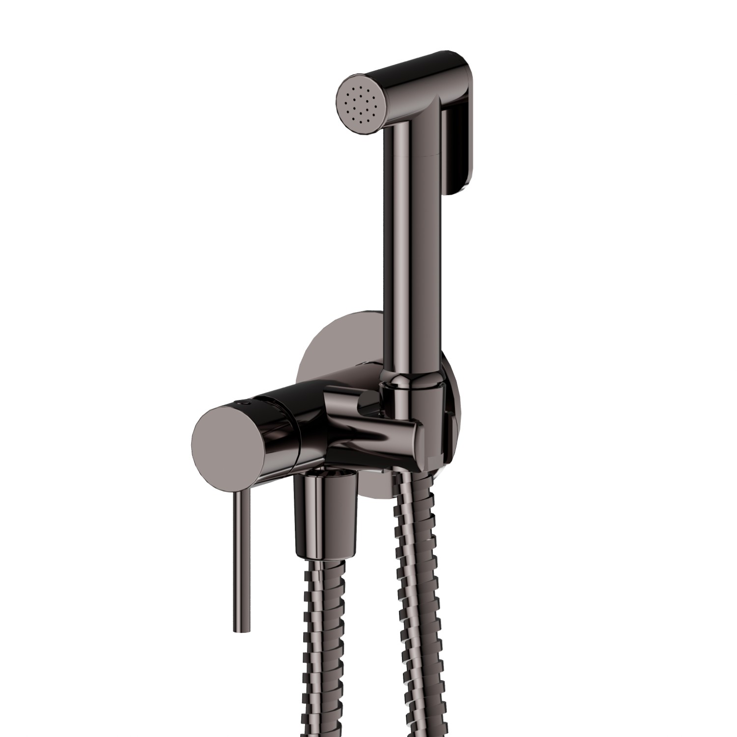 Miscelatore monocomando acqua calda e fredda per igiene intima e wc - finitura PVD Gun Metal