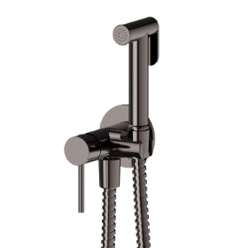 Single lever mixer, hot and cold water, for personal hygiene and toilet - finish PVD Gun Metal