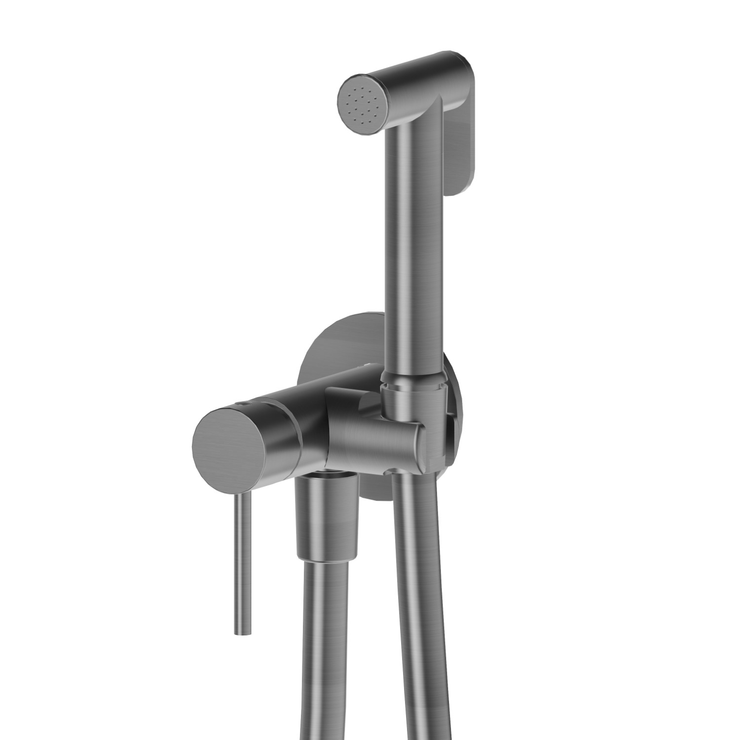 Single lever mixer, hot and cold water, for personal hygiene and toilet - finish PVD Brushed Gun Metal