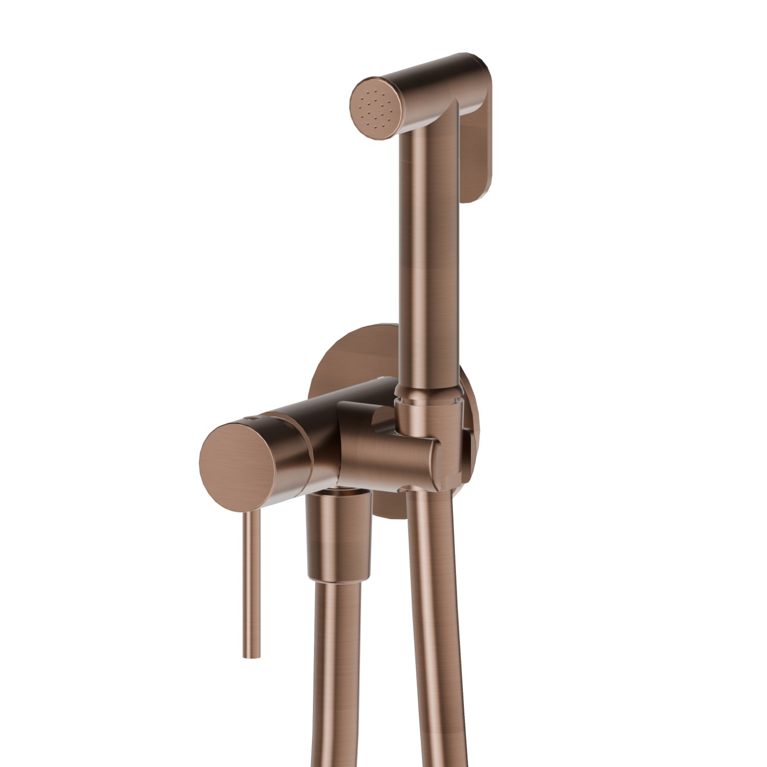 Single lever mixer, hot and cold water, for personal hygiene and toilet - finish PVD Brushed Copper Bronze