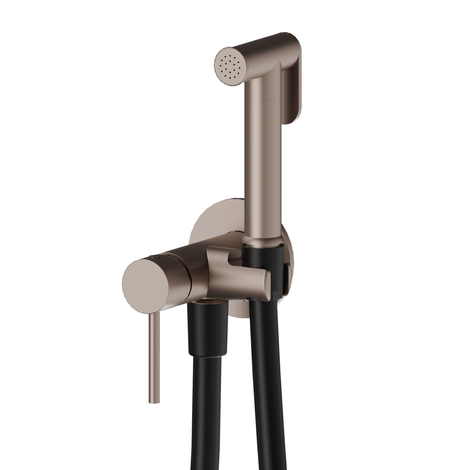 Single lever mixer, hot and cold water, for personal hygiene and toilet - finish Copper Glossy