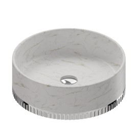 Lavabo da appoggio in marmo bianco di Calacatta