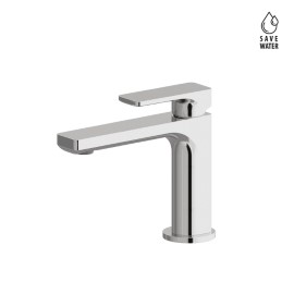 Single lever basin mixer without pop-up waste set