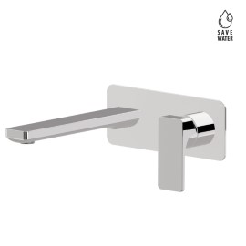 Single lever wall mixer group without pop-up waste set. single cover plate.