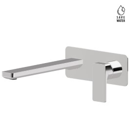 Single lever wall mixer group without pop-up waste set. single cover plate.