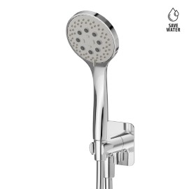Complete shower set, with 3-jet ABS hand shower, flexible and wall union with shower holder.