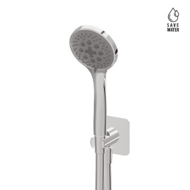 Complete shower set, with 3-jet ABS hand shower, flexible and wall union with shower holder.