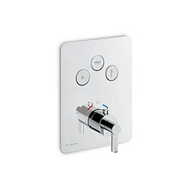 3 ways out thermostatic concealed mixer with one handle for temperature control and button ON/OFF.