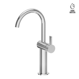 Single lever basin mixer, high version for above counter basin, without pop-up waste set.