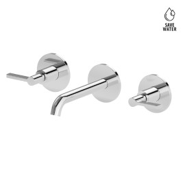 3-hole wall-mounte wash basin group, without pop-up waste set.