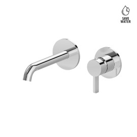 Single lever wall mixer group, without pop -up waste set.