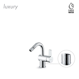 Single lever bidet mixer with 1" 1/4 pop-up waste set.