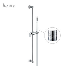 Complete shower set, with brass hand shower, LL. 150 cm flexible, without wall union.