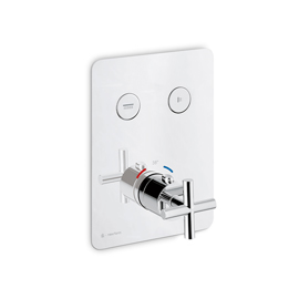 2 ways out thermostatic concealed mixer with one handle for temperature control and button ON/OFF.