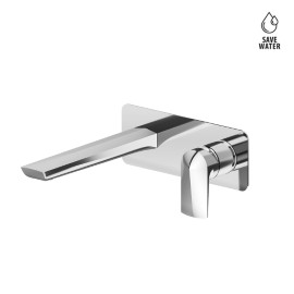 Single lever wall mixer group without pop-up waste set. Single cover plate.