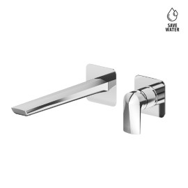 Single lever wall mixer group without pop-up waste set