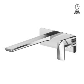 Single lever wall mixer group without pop-up waste set. Single cover plate.