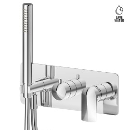 Complete concealed shower group with shower set and 2 ways out diverter