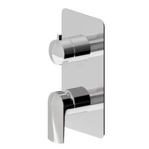 Single lever concealed mixer with two ways out mechanical diverter