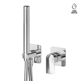 Complete concealed shower group with shower set and mixer