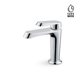 Single lever basin mixer without pop-up waste set.