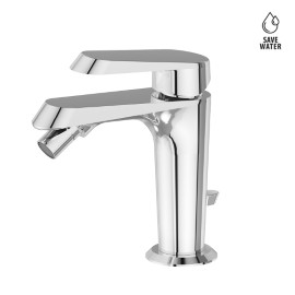 Single lever bidet mixer with 1"1/4 pop-up waste set.