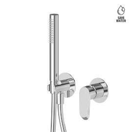 Shower group consisting of: concealed single lever bath mixer with shower set.