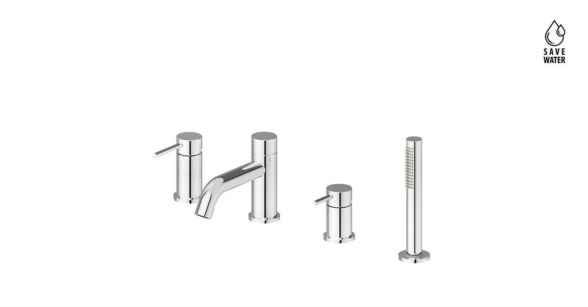 XT 4280C deck-mounted mixer with hand shower