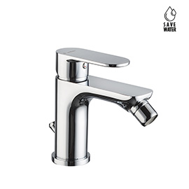 Single-lever bidet mixer with 1”1/4 pop-up waste set.