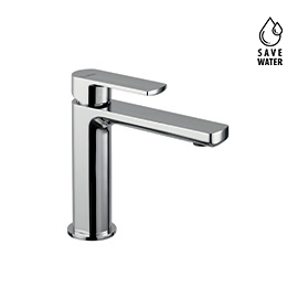 Single lever basin mixer without pop-up waste set
