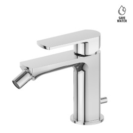 Bidet mixer with pop-up waste