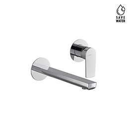 Single lever wall mixer group, without pop-up waste set