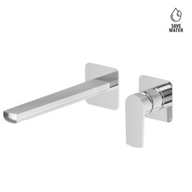 Single lever wall mixer group without pop-up waste set
